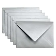 Envelop Papicolor C6 114x162mm 6 stuks kleur metallic zilver