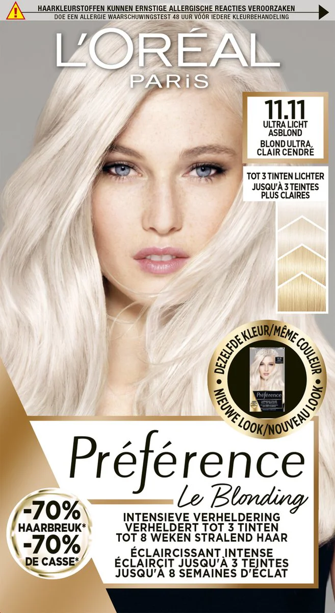 L'Oréal Préférence Le Blonding Permanente Haarkleuring 11.11 Helsinki - Ultra Licht Asblond