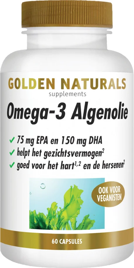 2x Golden Naturals Omega-3 Algenolie 60 capsules