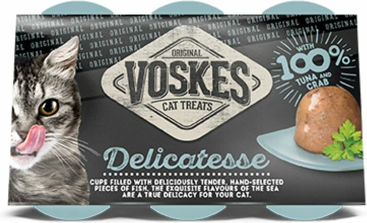 12x Voskes Tender Pieces Tonijn - Krab 6 x 25 gr