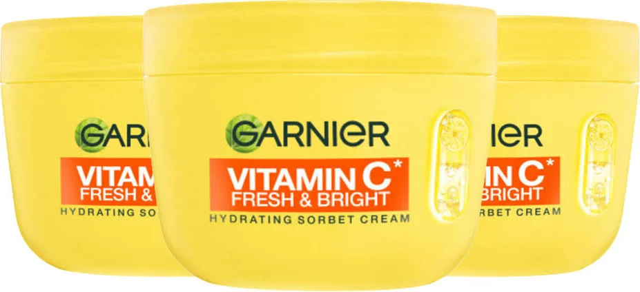 3x Garnier Vitamine C Fresh & Bright Hydraterende Sorbet Crème 85 ml