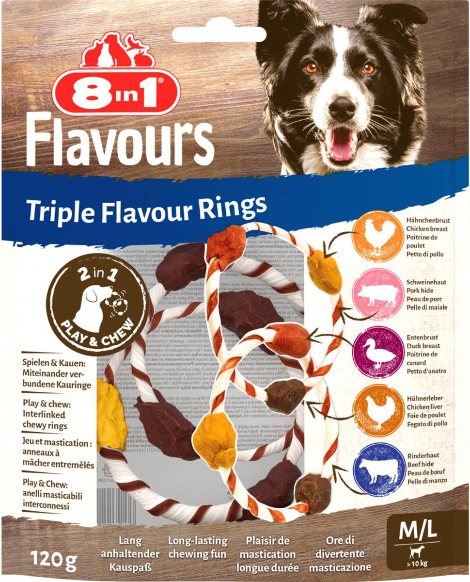 10x 8in1 Triple Flavour Rings M/L 120 gr