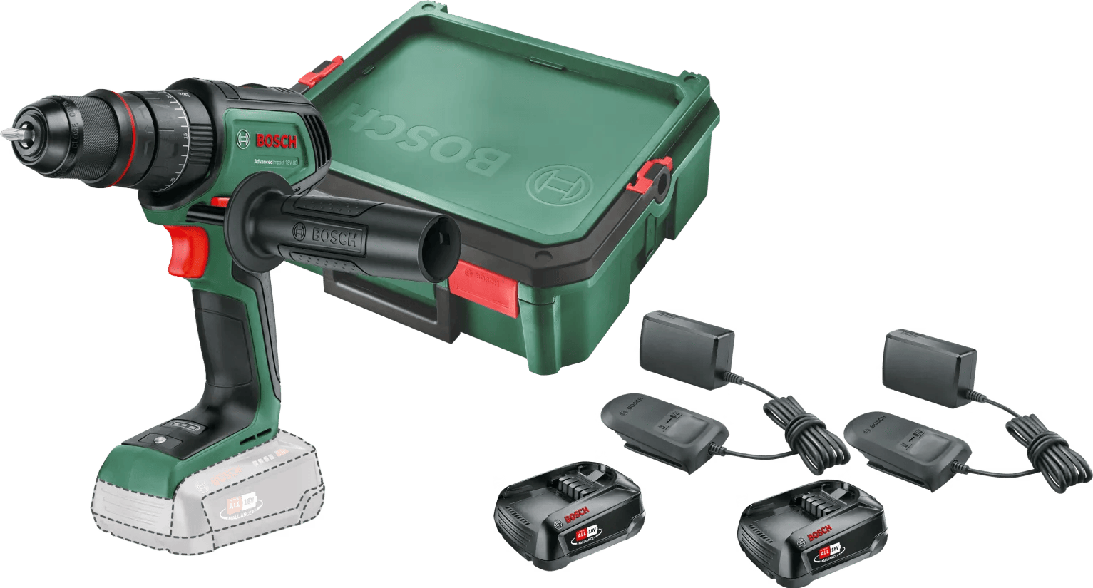 Bosch AdvancedImpact 18V-80 2,5 Ah Accu (2x) SystemBox S Starterspakket