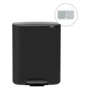 Brabantia Bo Pedal Bin 2 x 30 Liter Matt Black