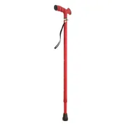 Premis wandelstok TPR voorgevormde handgreep in hoogte verstelbaar 72-95cm - Rood