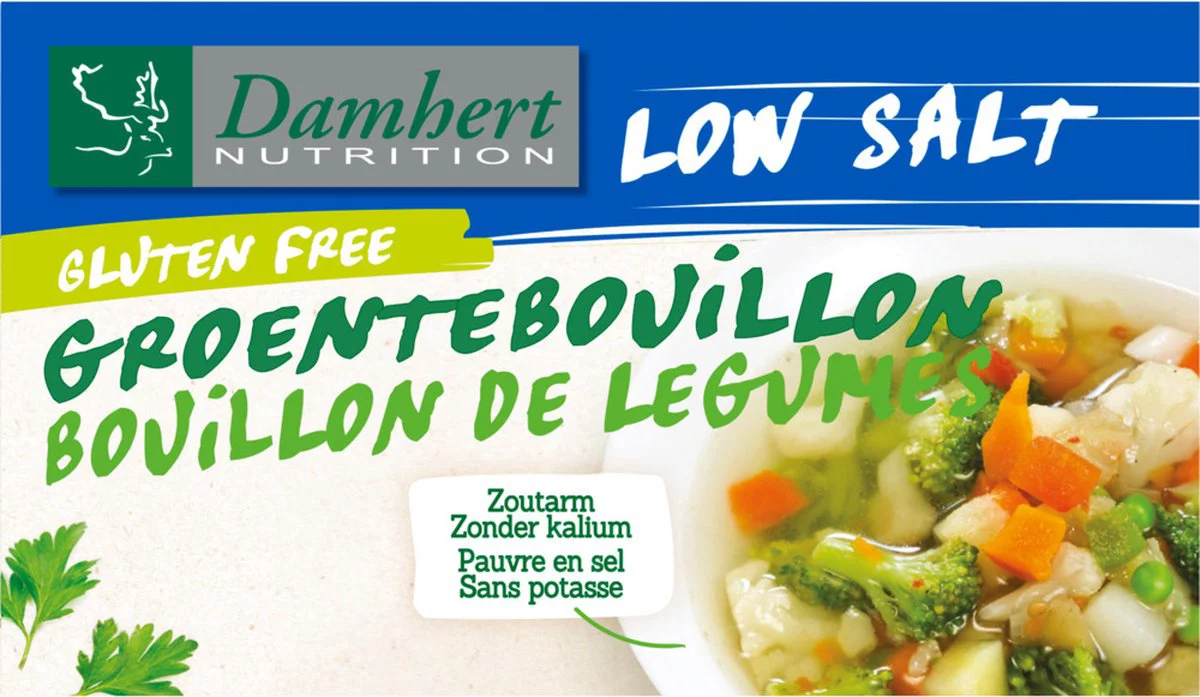 Damhert Low Salt Groentebouillonblokjes Glutenvrij 64GR