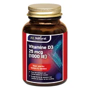 All Natural Vitamine D3 25 mcg (1000 IE) Capsules 90CP
