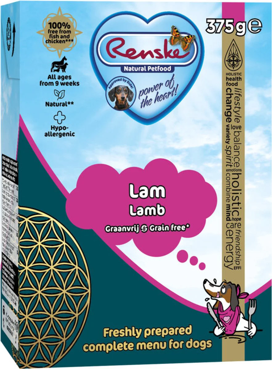 12x Renske Vers Graanvrij Tetra Hondenvoer Nat Lam 375 gr