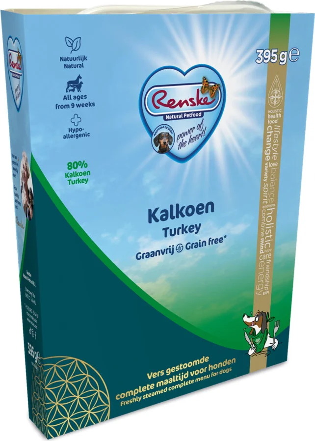 Renske Vers Gestoomd Complete Menu Hondenvoer Nat Kalkoen Graanvrij 395 gr