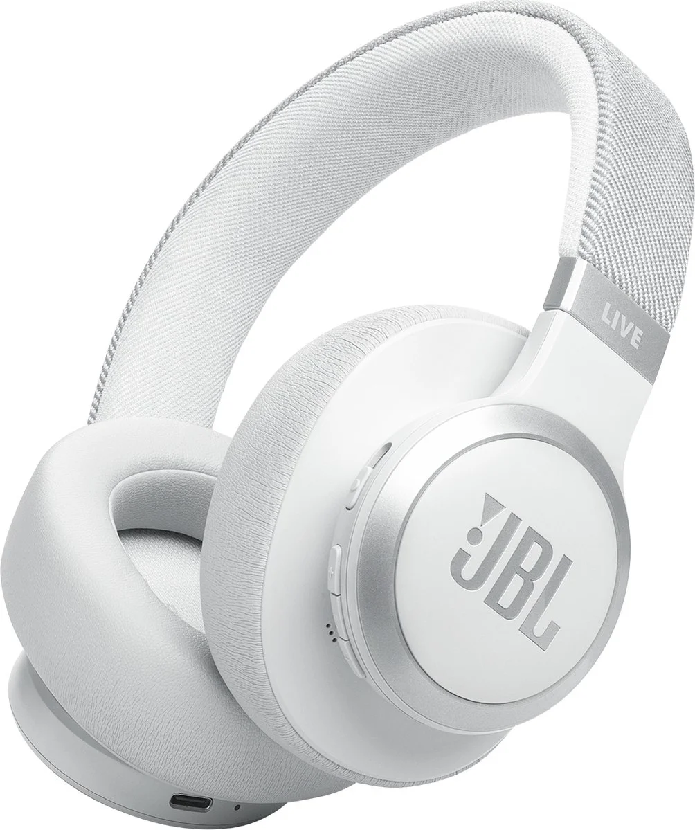 JBL Live 770NC - Draadloze Noise Cancelling Koptelefoon - Bluetooth - Over-ear - 65 uur batterij - Adaptive ANC - Wit