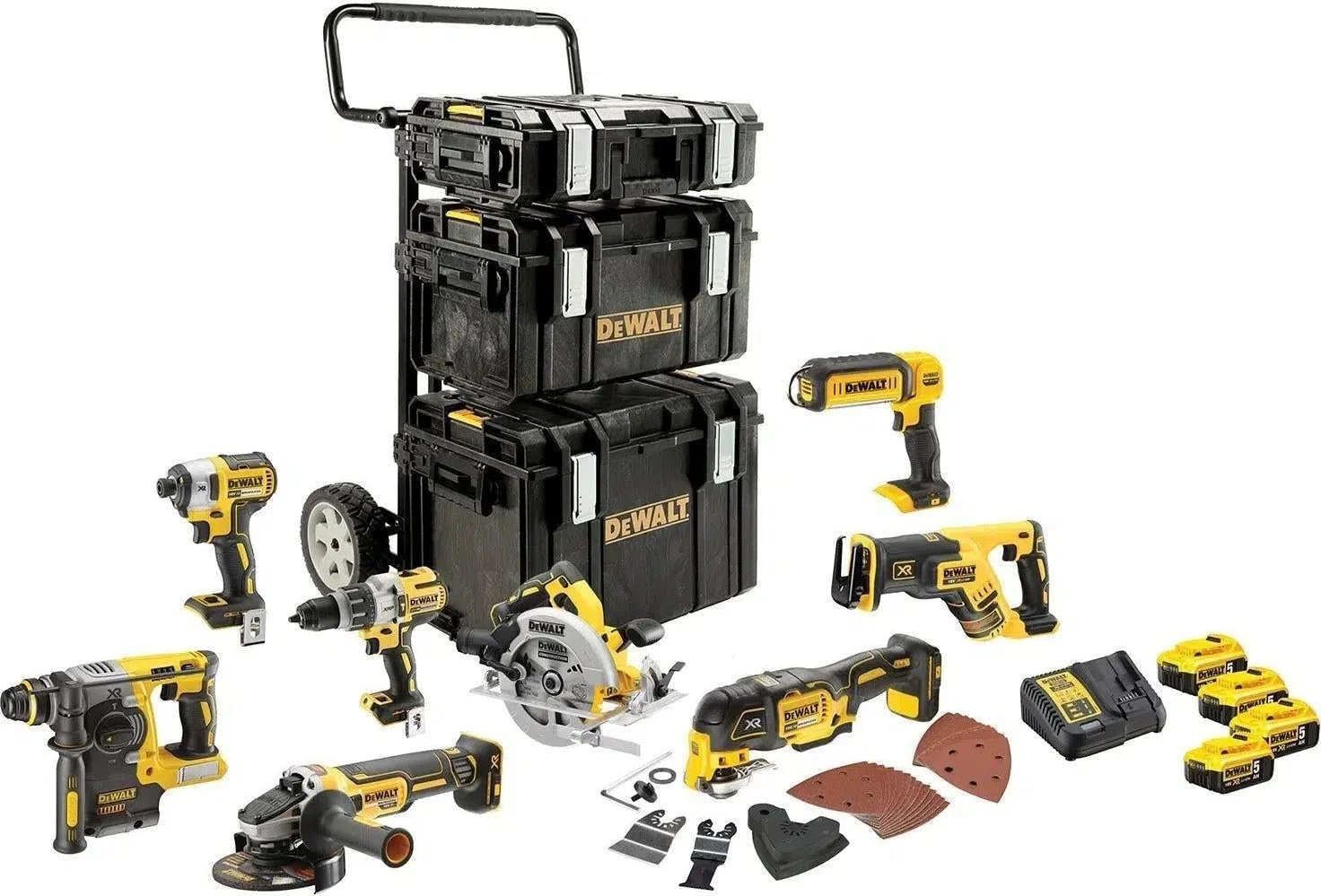 DeWALT DCK853P4 Accu combiset 8-delig 18V XR 5.0Ah in ToughSystem