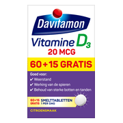 Davitamon Vitamine D3 20mcg Hoog Gedoseerd 75 smelttabletten