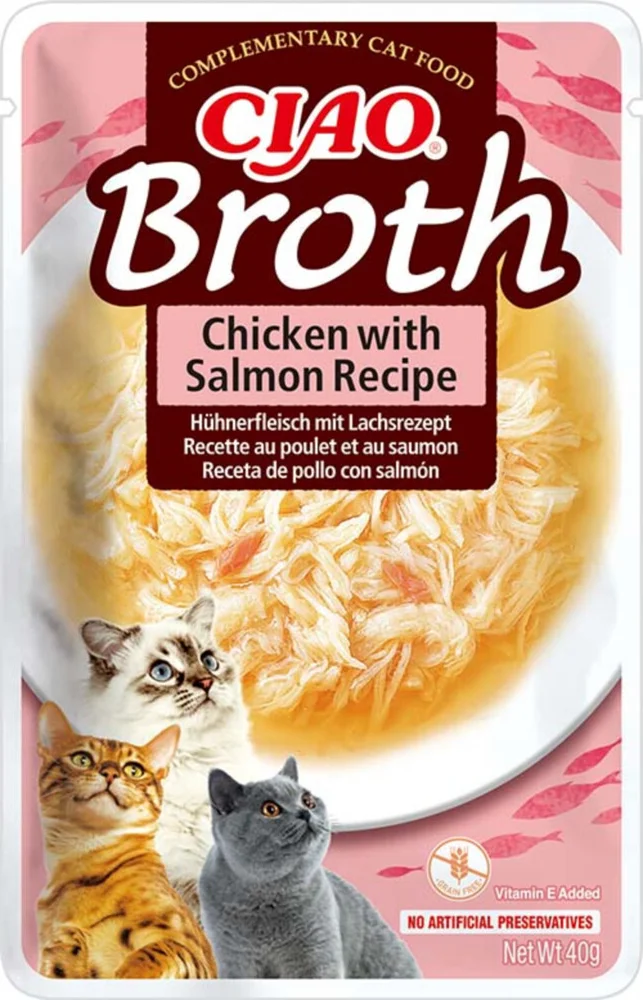 Ciao Broth Kattensnack Chicken & Salmon 40 gr