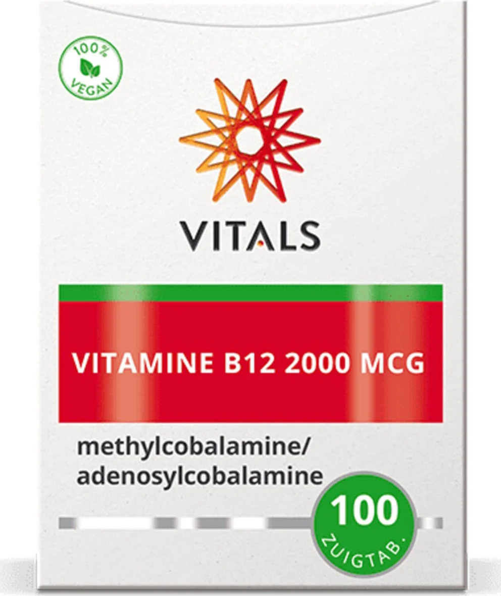 2x Vitals Vitamine B12 2000mcg 100 zuigtabletten