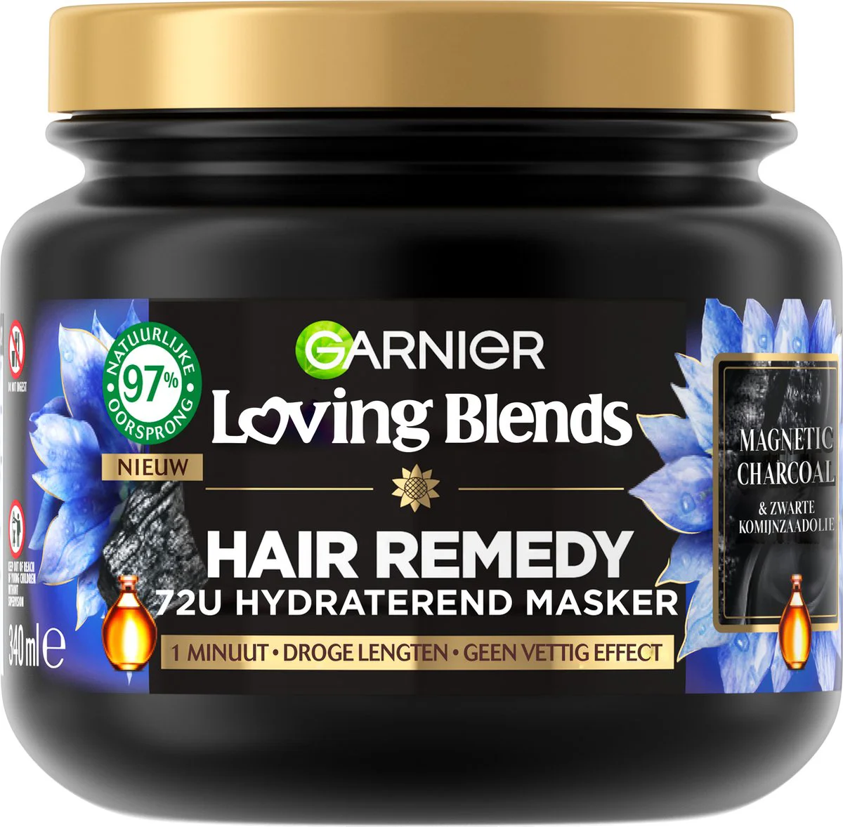 Garnier Loving Blends Magnetic Charcoal Haarmasker 340 ml