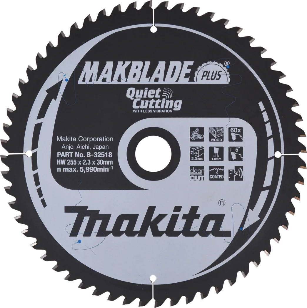 Makita B-32518 Afkortzaagblad Hout | Makblade-Plus | 255 x 30 mm | 60-tands