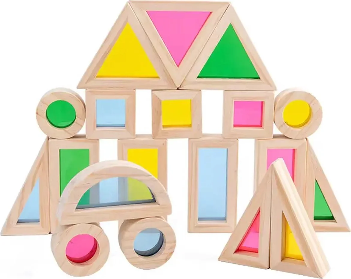 Sensorisch speelgoed | 24 stuks | houten blokken | Bouwen | Kinderspeelgoed | open einde speelgoed | montessori speelgoed | houten blokken