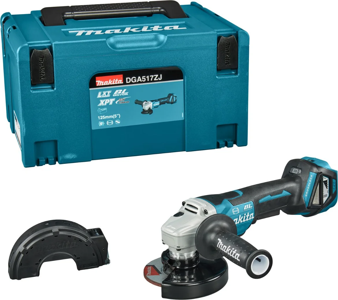 Makita DGA517ZJ Accu Haakse Slijper 125mm 18V Basic Body in Mbox
