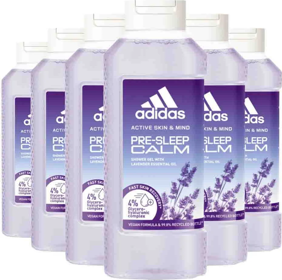 6x Adidas Shower Gel Active Skin & Mind Pre-sleep Calm W 400 ml
