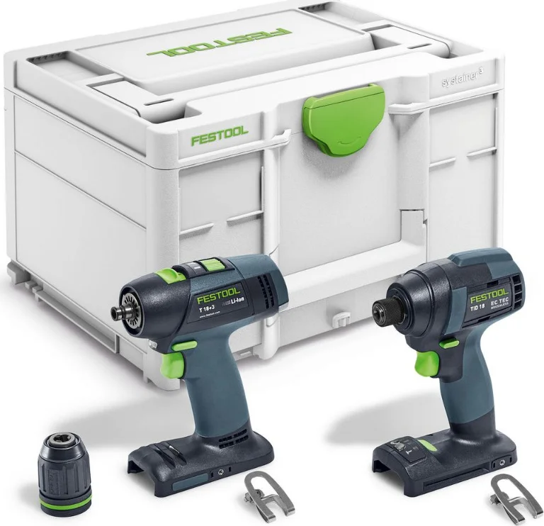 Festool TID 18 Basic-Set T18 Accu combiset 2-delig (TID 18 + T18+3) 18V Basic Body in Systainer - 578813