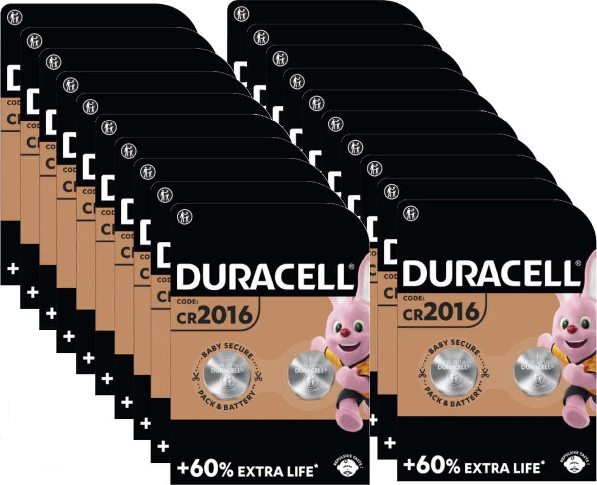 10x Duracell Knoopcelbatterijen 2016 2 stuks