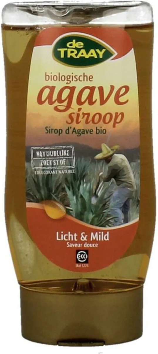 De Traay Agavesiroop Licht & Mild Biologisch 350GR