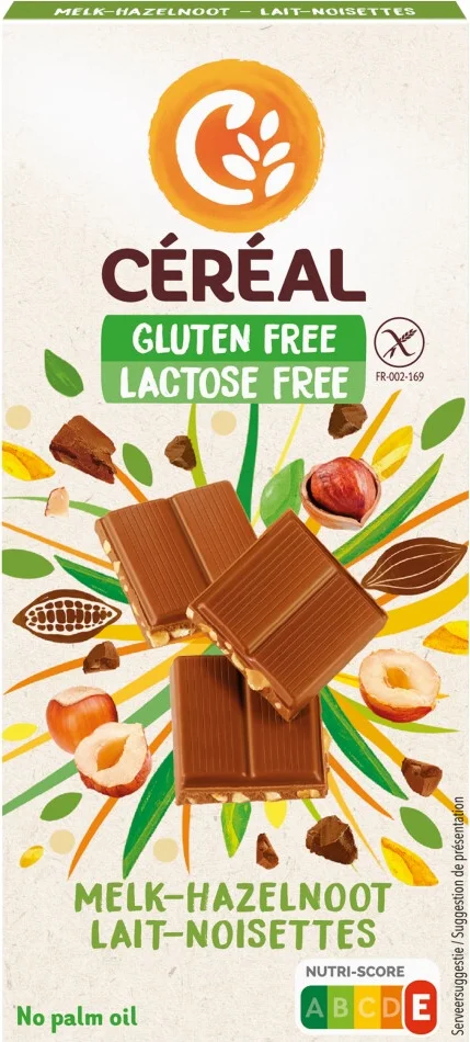 Cereal Glutenvrij & Lactosevrij Chocolade Tablet Hazelnoot