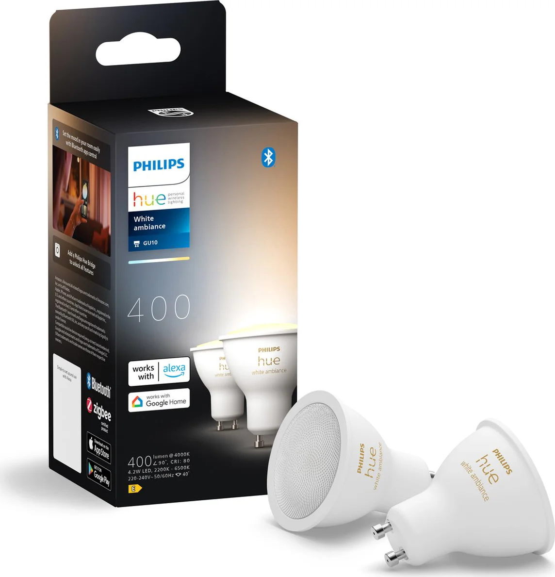 Philips Hue White Ambiance GU10 2-pack