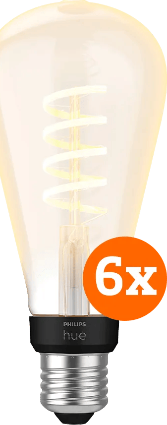 Philips Hue Filament White Ambiance Edison XL 6-pack