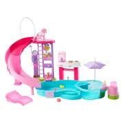 Barbie Droomzwembad - Speelset met Glijbaan en Bubbelbad en meer dan 20 Accessoires