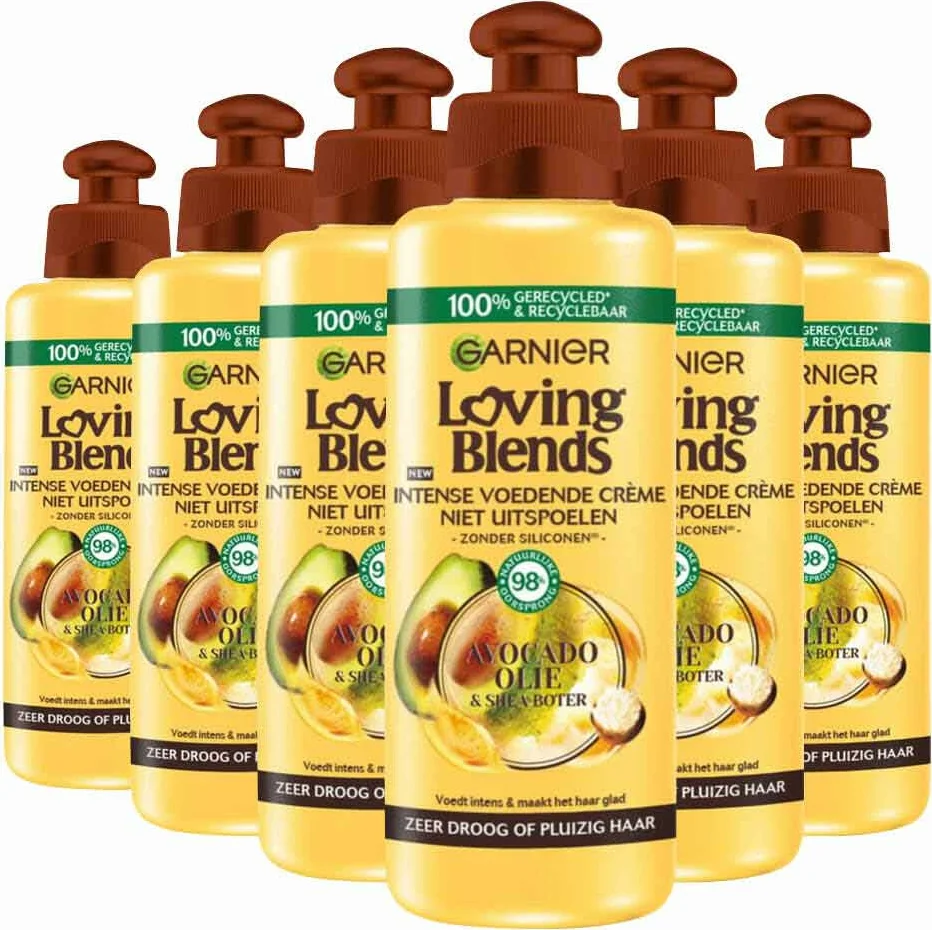 6x Garnier Loving Blends Avocado Olie en Shea Boter Leave-in Crème 200 ml