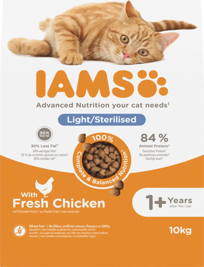 IAMS Kat Adult Sterilised - Overweight Kip 10 kg