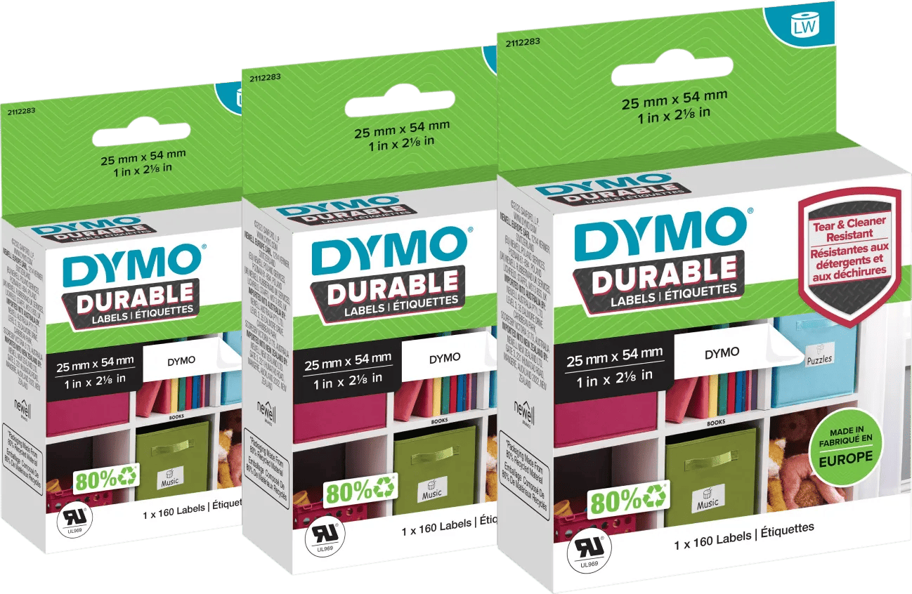 DYMO Duurzame LabelWriter Etiket 25x54mm 160 stuks 3-pack