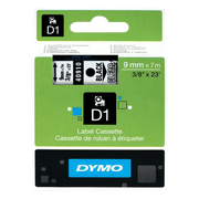 DYMO D1 9mm x 7m Zwart Wit Labels
