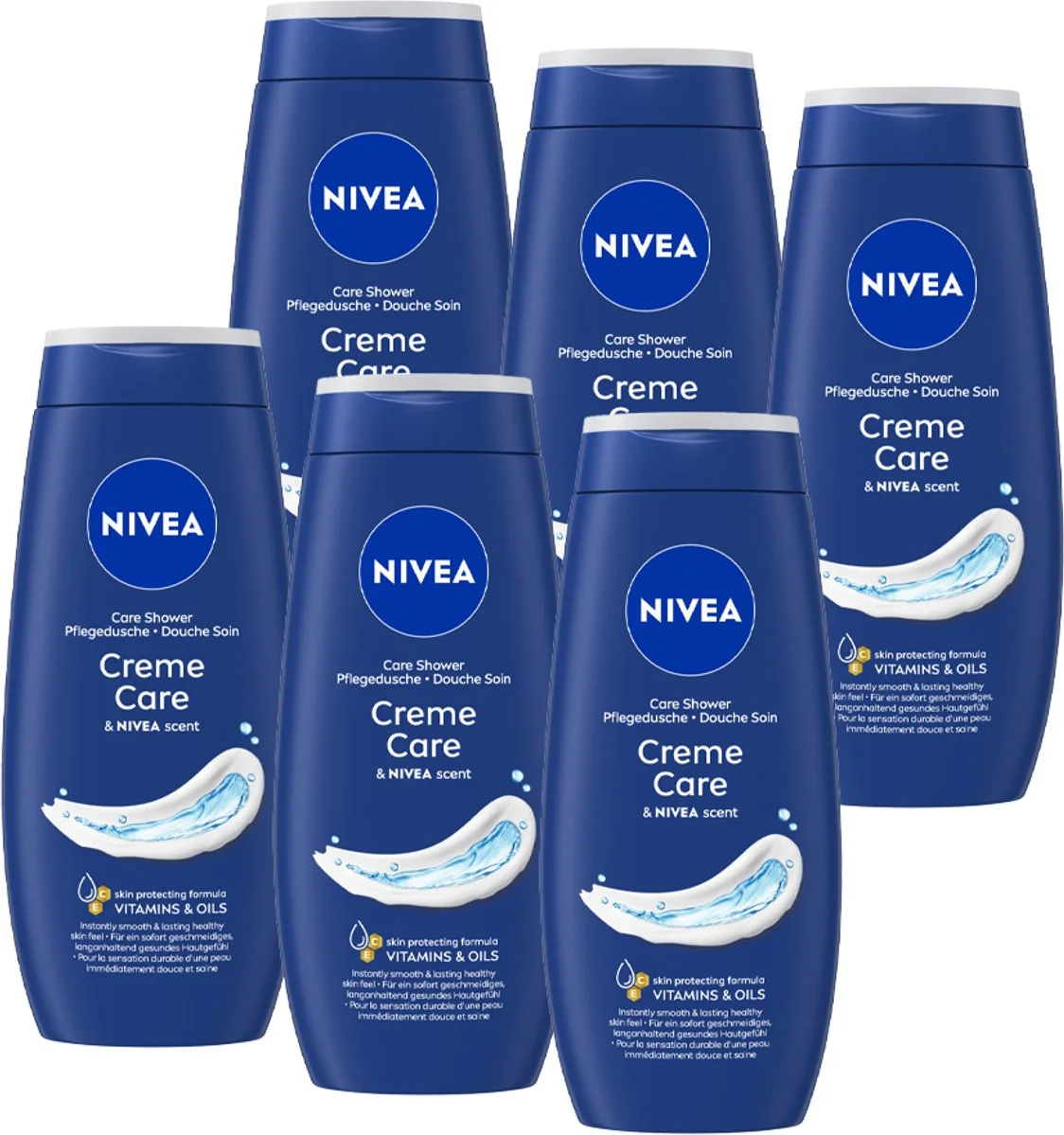 6x NIVEA Douchecrème Care 250 ml
