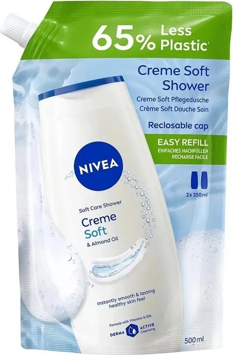 Nivea Creme Soft & Almond Oil Douchegel Navulling 500ML