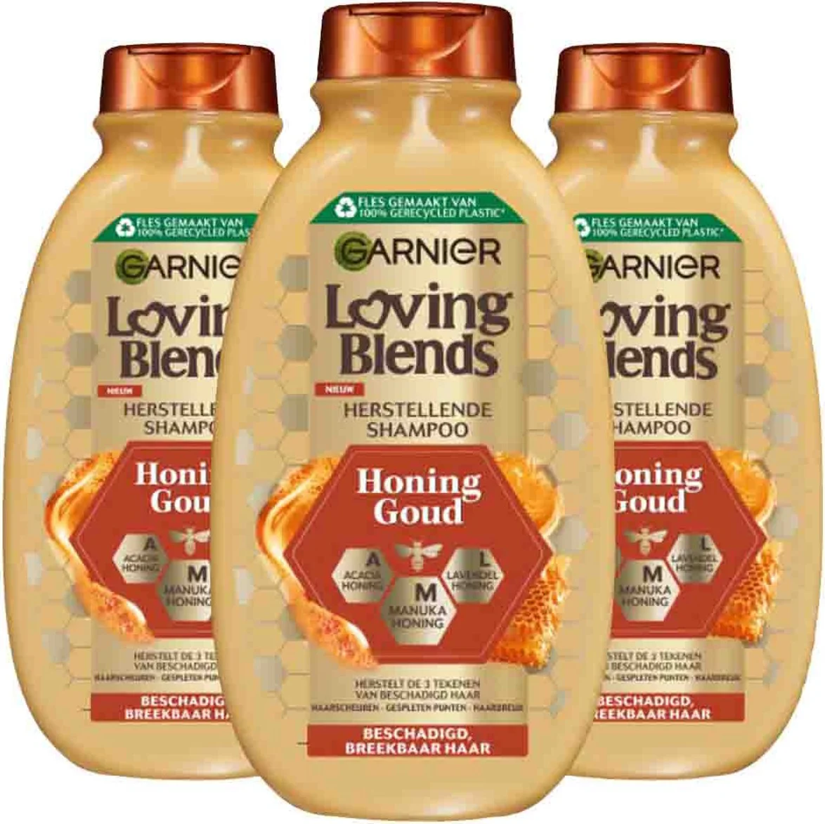 3x Garnier Loving Blends Honing Goud Shampoo 300 ml