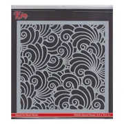 KMS04 - Mixed media stencil - Hobby Holland - Kim Design - plastic sjabloon waves - 16,5 x 16,5 cm - golven water swirls vierkant
