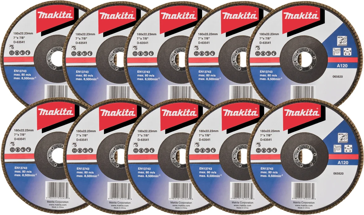 Makita D-63541-10 Lamellenschuurschijf A120 | 180mm | 10 stuks