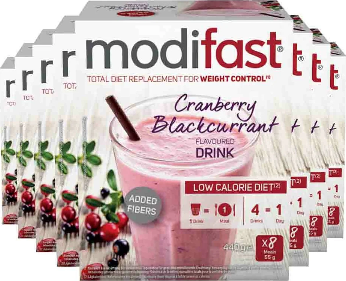 8x Modifast Weight Control Milkshake Cranberry 8 x 55 gr