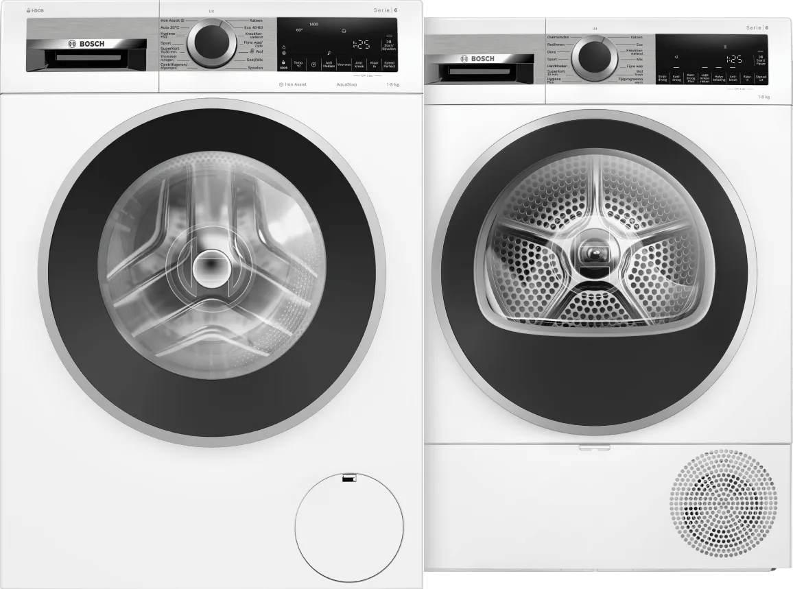 Bosch WGG244FLNL i-DOS + Bosch WQG233DLNL
