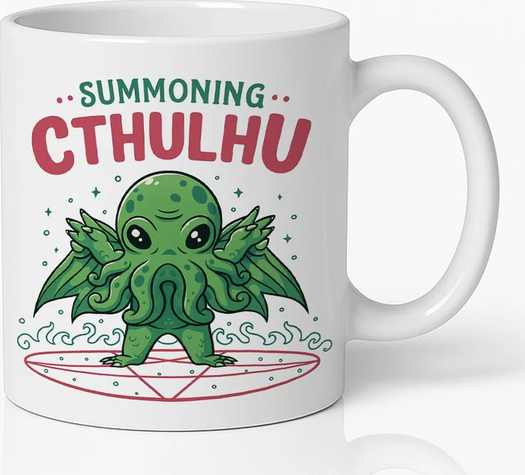 Summoning Cthulhu Koffiemok 330ml – Grappige Lovecraft Mythos Mok – Uniek Cadeau voor Horror, Fantasy & Geek Fans