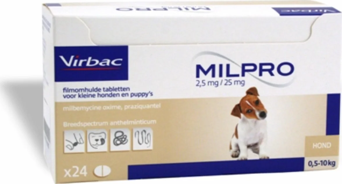 Milpro Kleine Hond - 24 tabletten