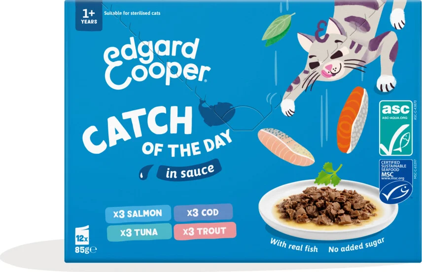 4x Edgard & Cooper Kat Adult Saus Pouch Catch MP 12x85 gr
