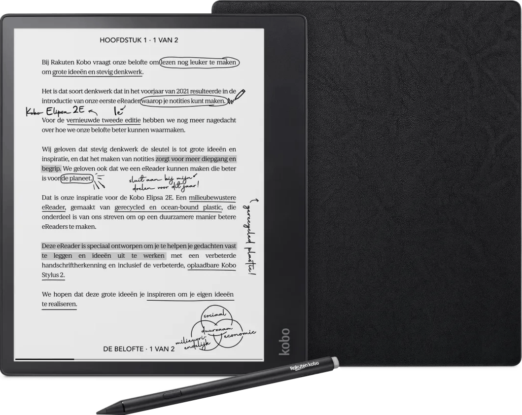 Kobo Elipsa 2E + Sleep Cover Zwart