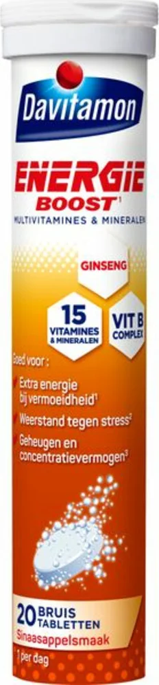 4x Davitamon Energie Boost Multivitamines Mineralen 20 Bruistabletten