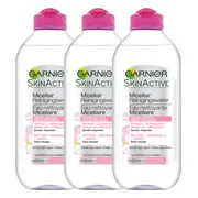 Garnier SkinActive - Micellair Reinigingswater voor de Gevoelige Huid - 3 x 400ml - Voordeelverpakking Micellair Water
