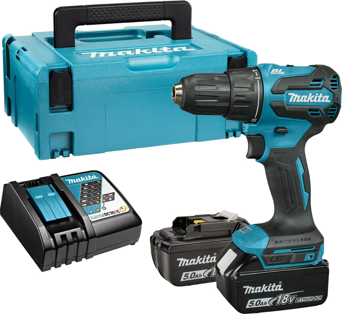 Makita DHP490RTJ Accu klop-/schroefboormachine 18V 5.0Ah in Mbox