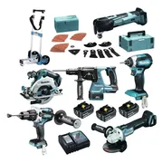 Makita DLX6078TJ2 Accu Combiset 6-delig met Trolley 18V 5.0Ah in Mbox