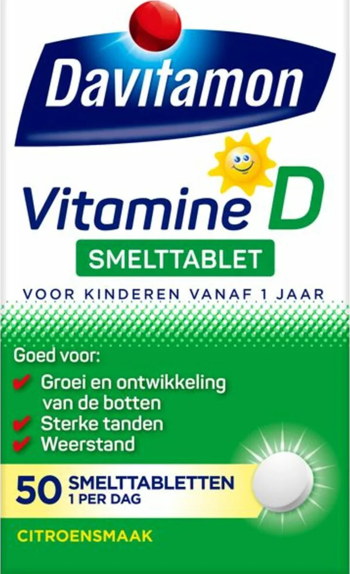 4x Davitamon Vitamine D Kind 50 smelttabletten